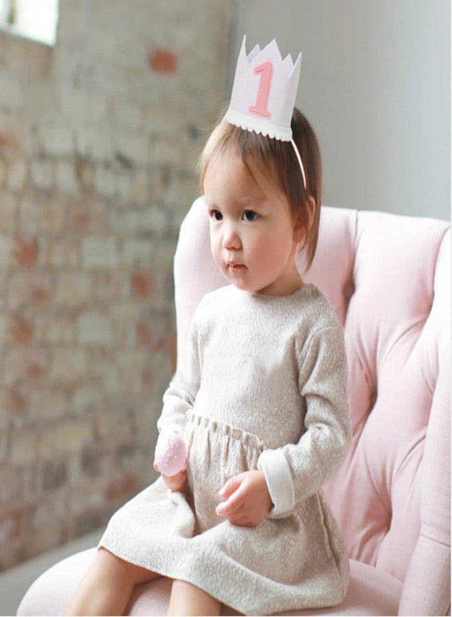 HGFC Boho Natural Birthday Hat For Baby - 1st Birthday Party Hat Decorations，Baby Girl 1st Birthday Headwear，First Birthday Glitter Crown For Babies，Kids Party Photo Booth Prop Hat - Image 4